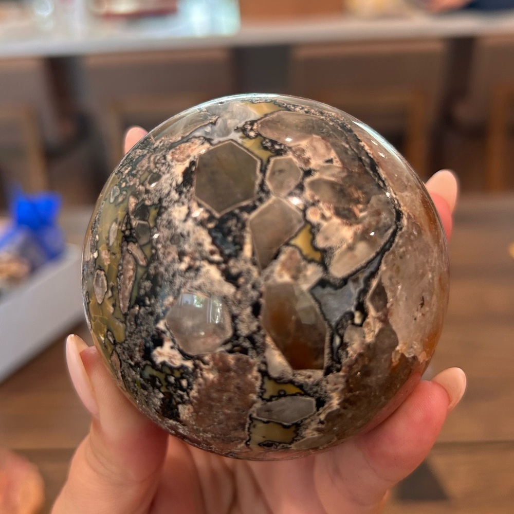Mosaic Quartz Crystal Stone Sphere